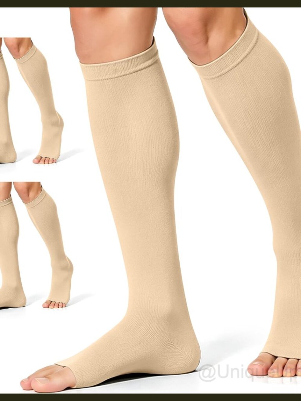 Open Toe Compression Socks 15-20 mmHg Support Unisex 3 Pairs